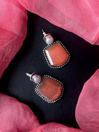 Monalisa Stone Silver Replica Earring