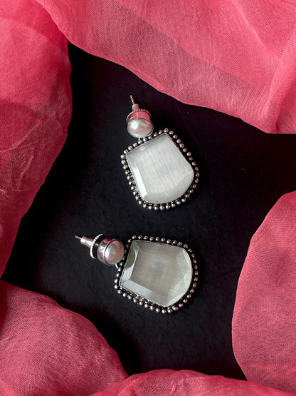 Monalisa Stone Silver Replica Earring