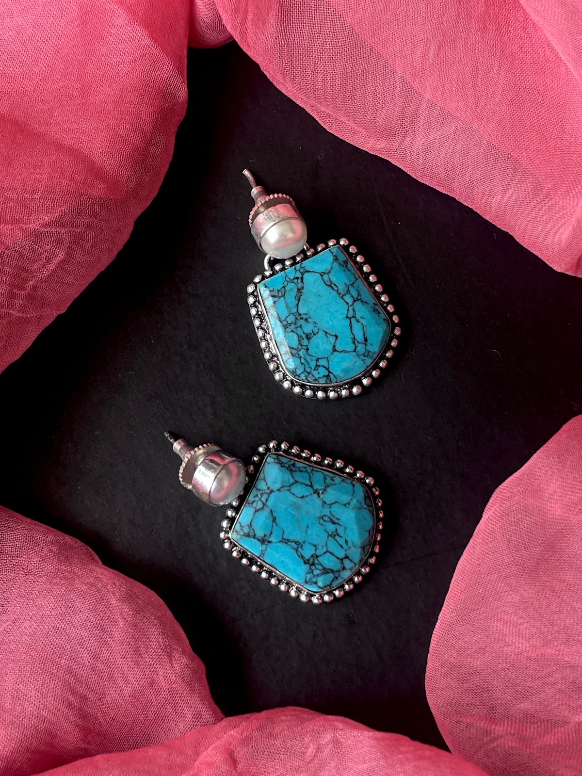 Monalisa Stone Silver Replica Earring