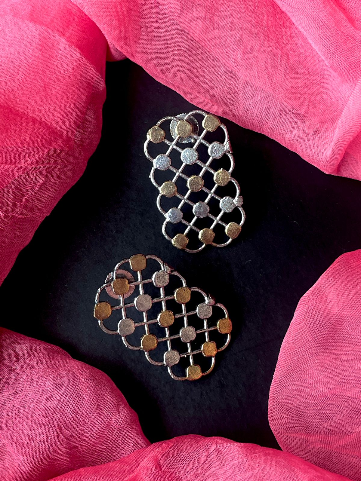 Dual Tone Ethnic Oxidized Earring