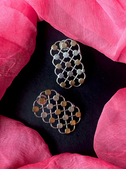 Dual Tone Ethnic Oxidized Earring