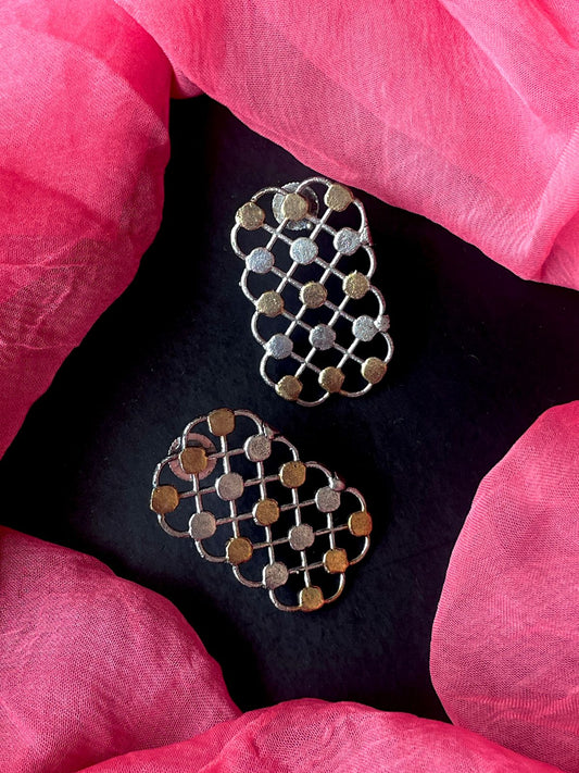 Dual Tone Ethnic Oxidized Earring