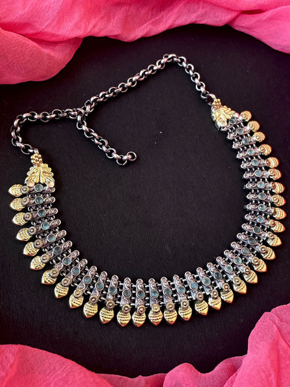 Dual Tone Ethnic Partywear Choker Necklace