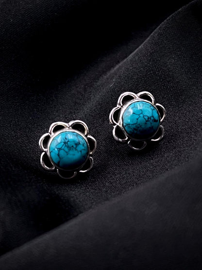 Semi Precious Stone 92.5 Silver Stud Earring