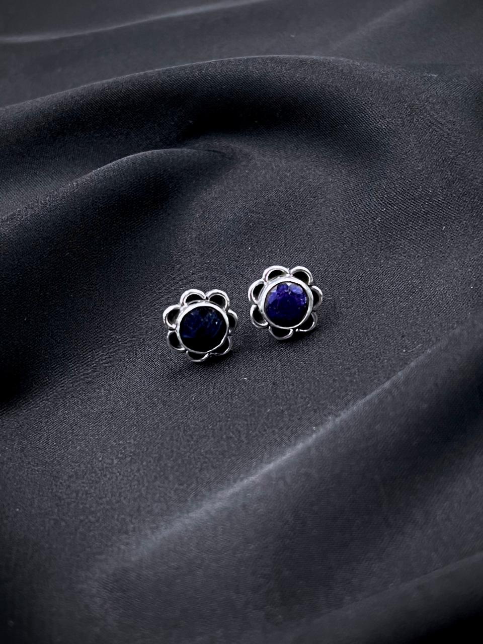 Semi Precious Stone 92.5 Silver Stud Earring