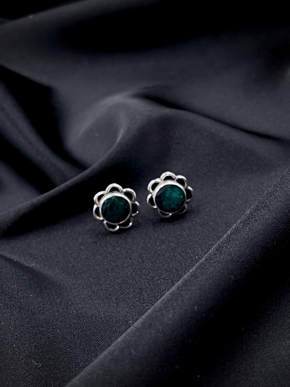 Semi Precious Stone 92.5 Silver Stud Earring
