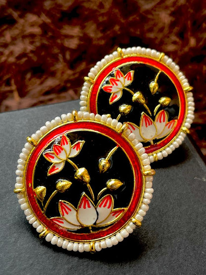 Meenakari Handmade Round Shape Stud Earring