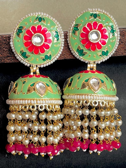 Kundan Meenakari Ethnic Drop Earring