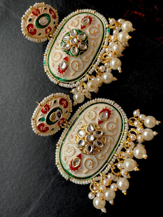 Meenakari Ethnic Stone Beads Earring