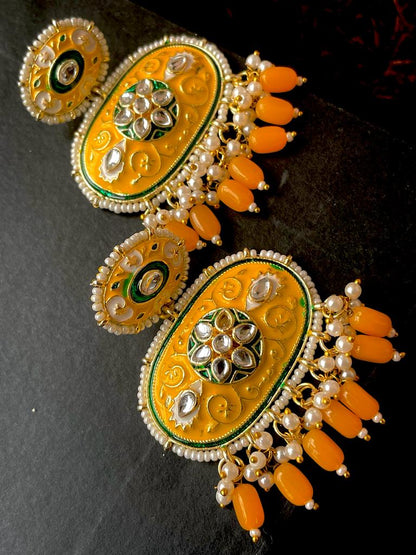 Meenakari Ethnic Stone Beads Earring