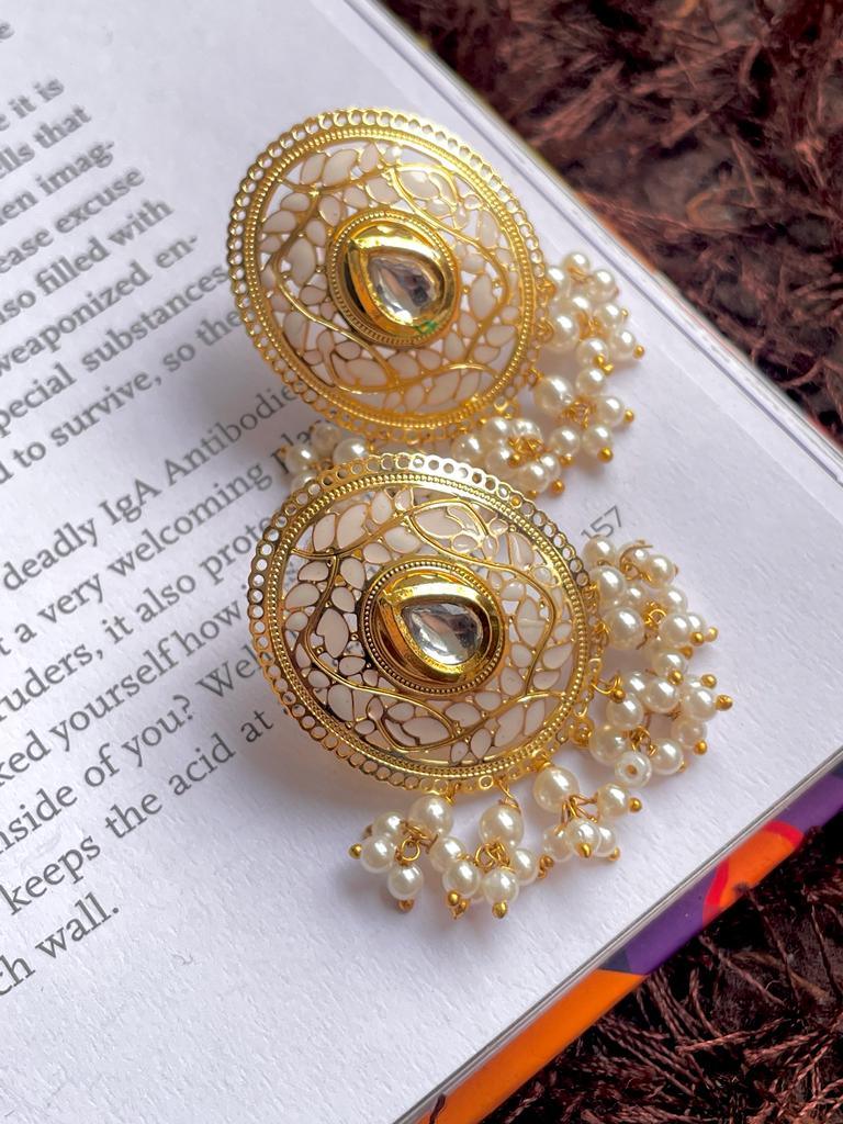 Meenakari Round Shape Stud Earring – Prettiq - Main Image