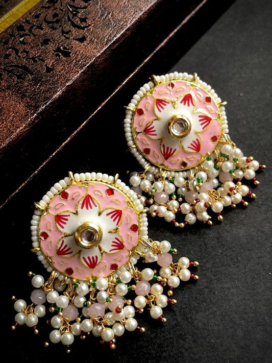 Meenakari Flower Print Ethnic Trendy Stud Earring