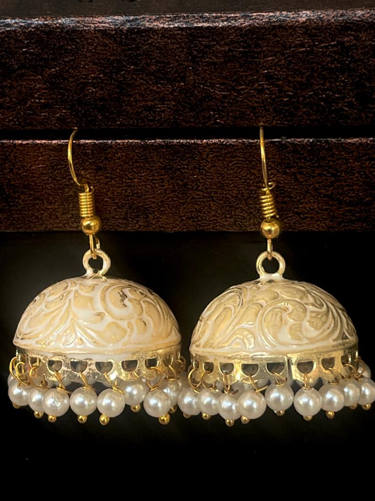 Meenakari Dome Shape Jhumka Earring