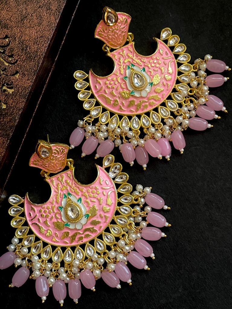 Meenakari Chandnali Heavy Party Wear Earring