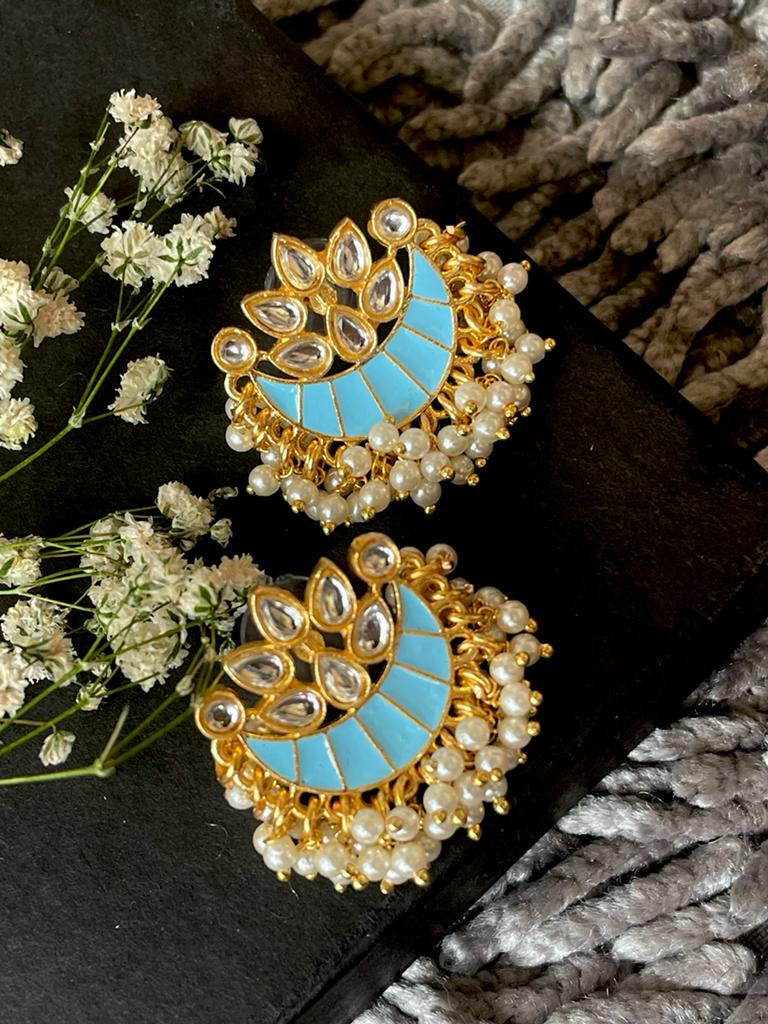 Meenakari Chandbali Stud Earring