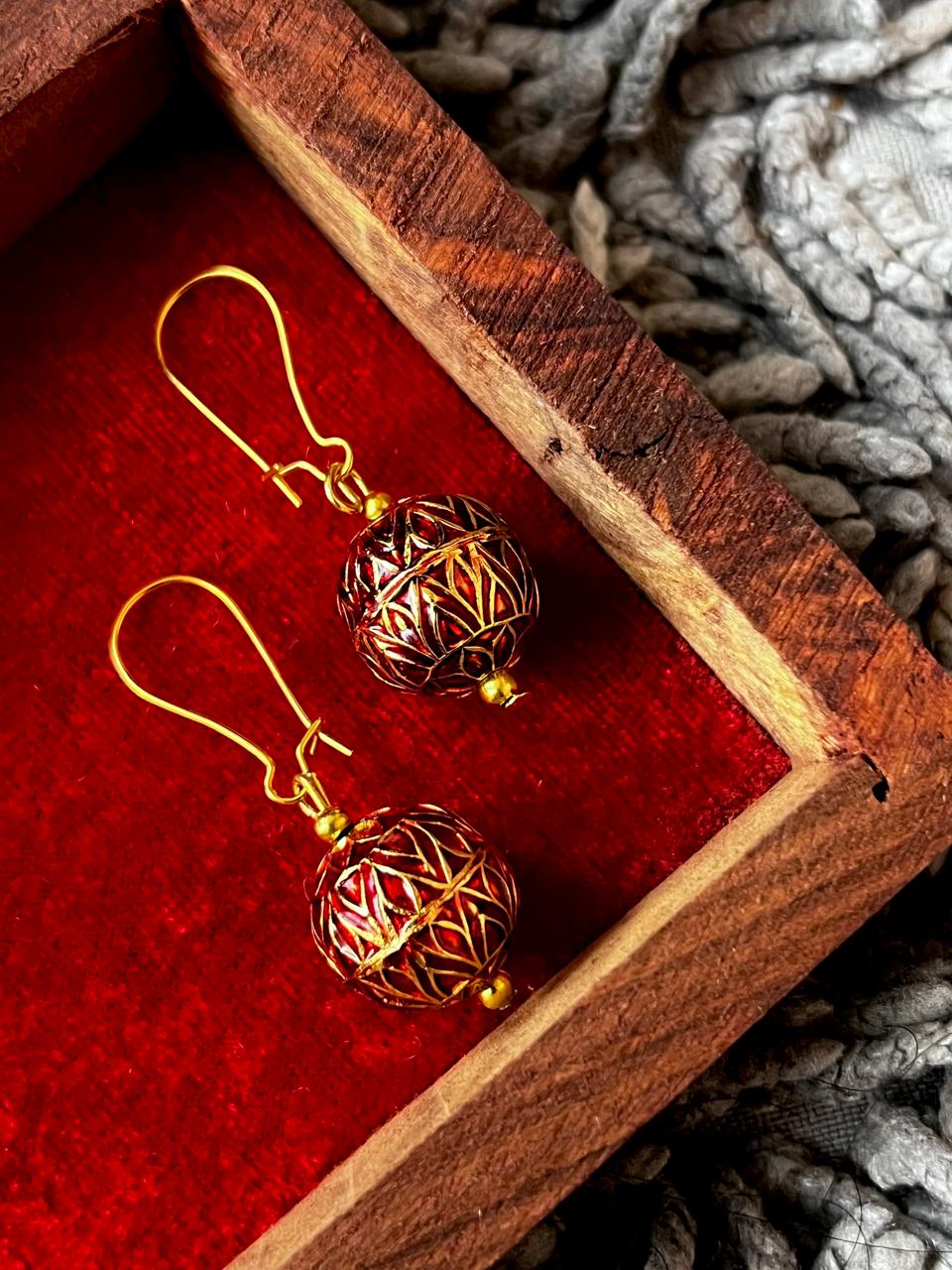 Meenakari Ball Antique Earring