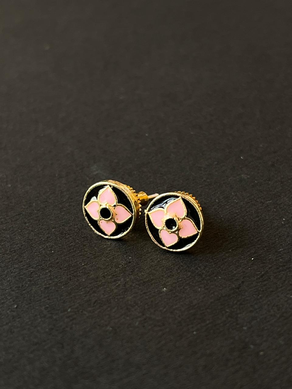 Gold- Plated Meenakari Small Stud Earring