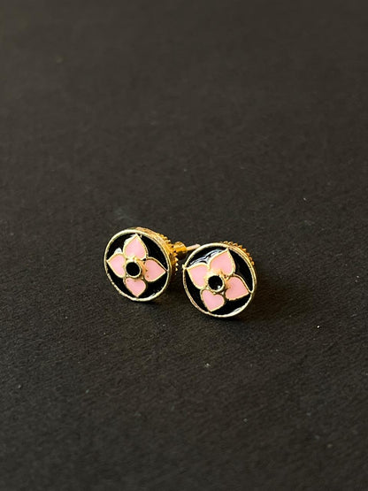 Gold- Plated Meenakari Small Stud Earring
