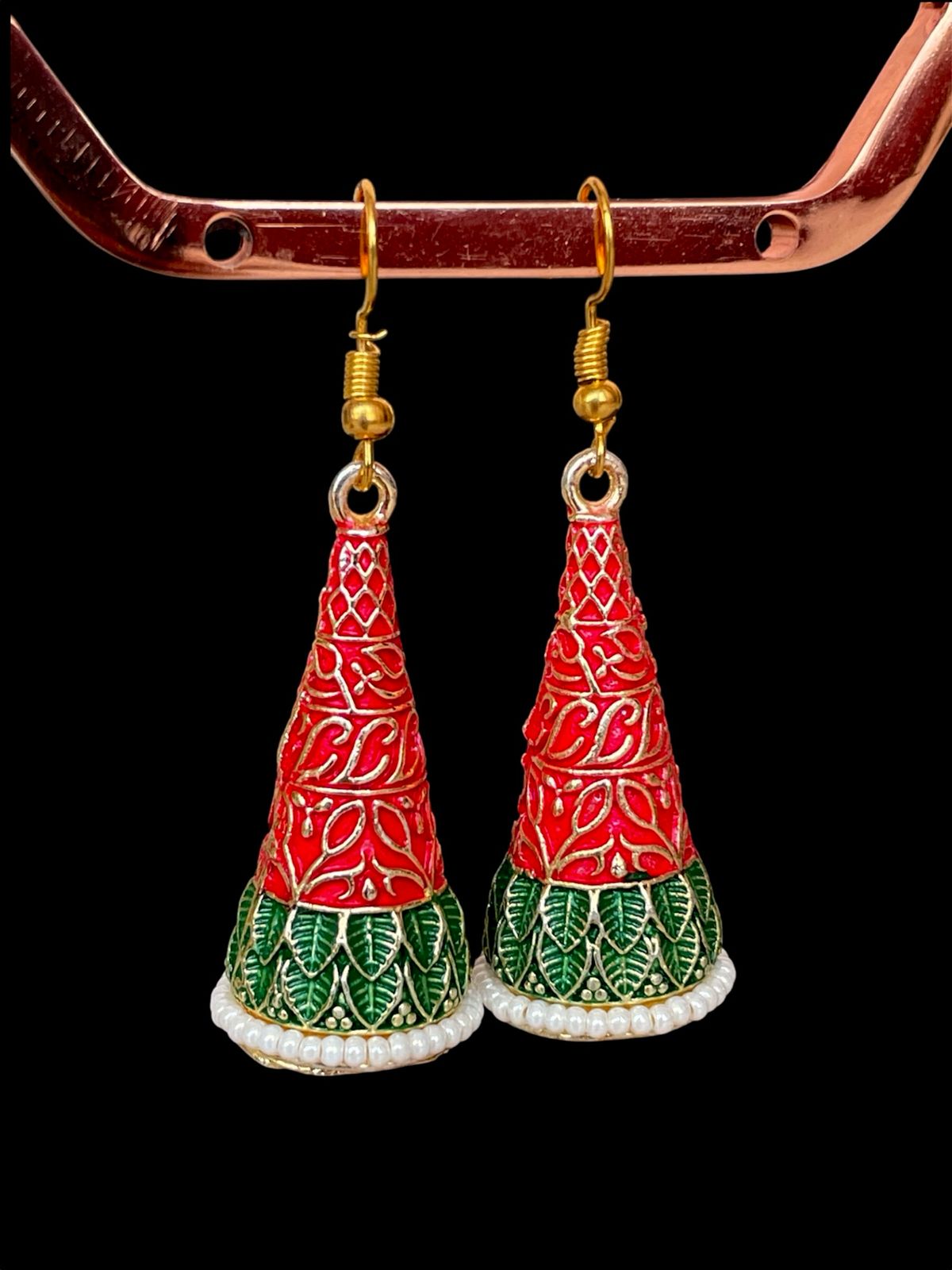Meenakari Conical Traditional Partywear Earring
