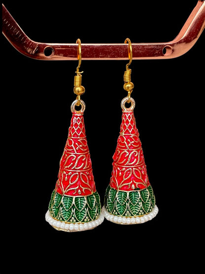 Meenakari Conical Traditional Partywear Earring