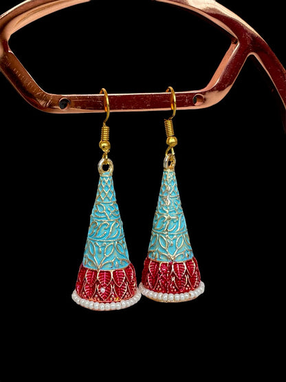 Meenakari Conical Traditional Partywear Earring