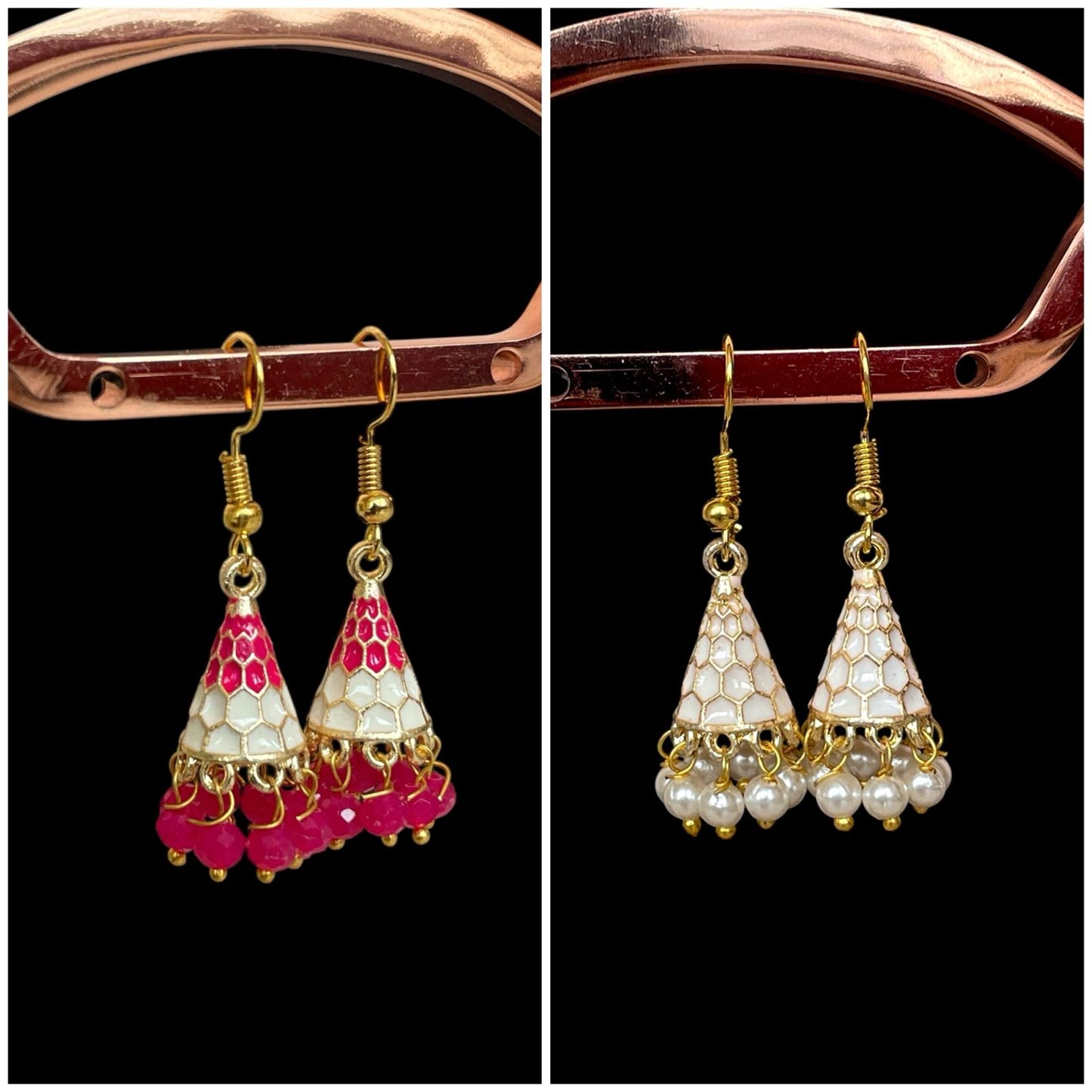 Meenakari Conical small Earring (Set of 2 pairs)