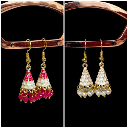 Meenakari Conical small Earring (Set of 2 pairs)