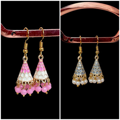 Meenakari Conical small Earring (Set of 2 pairs)