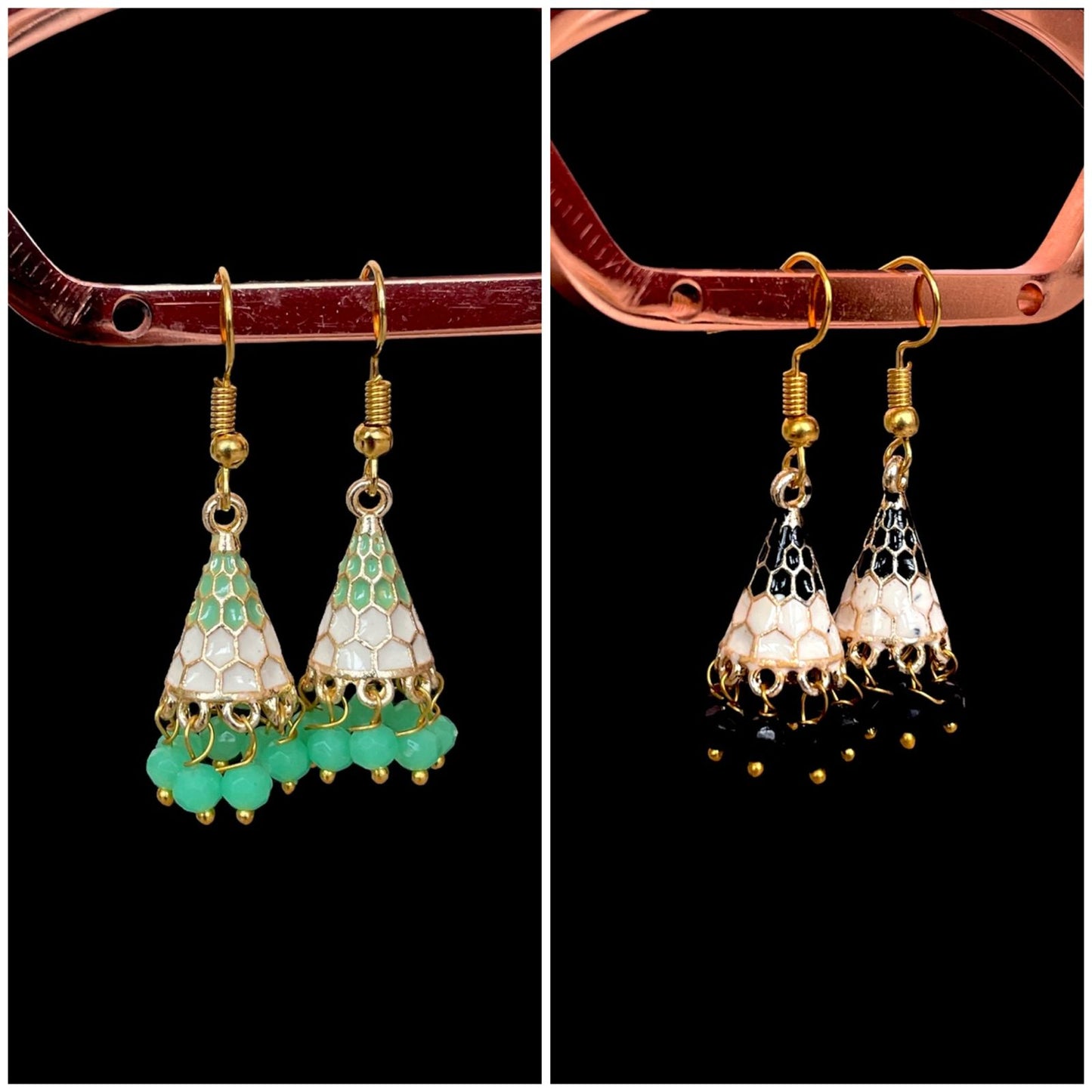 Meenakari Conical small Earring (Set of 2 pairs)