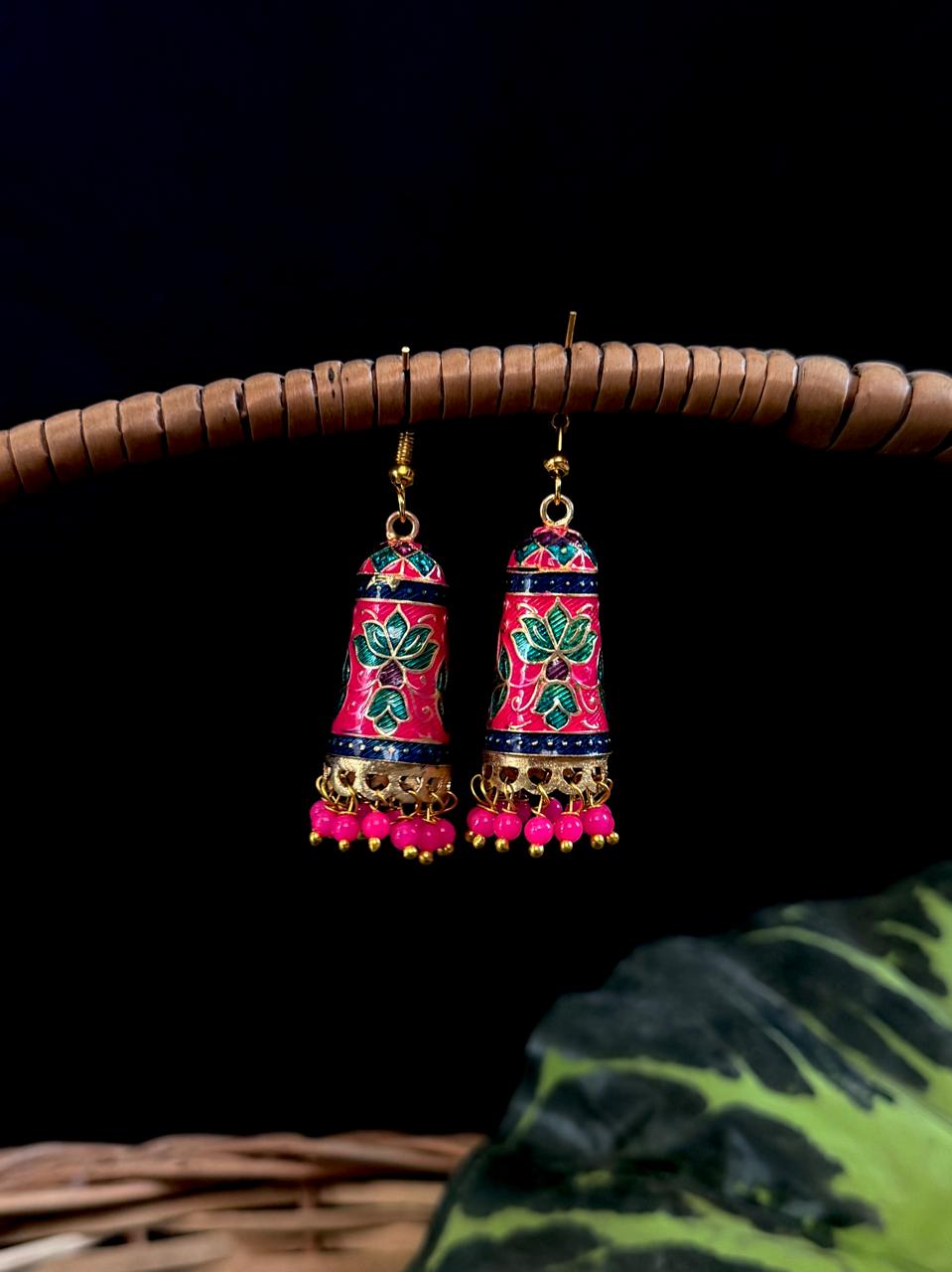 Meenakari Flower Print Earring