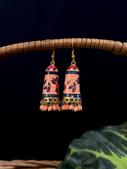 Meenakari Flower Print Earring