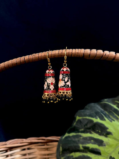 Meenakari Flower Print Earring