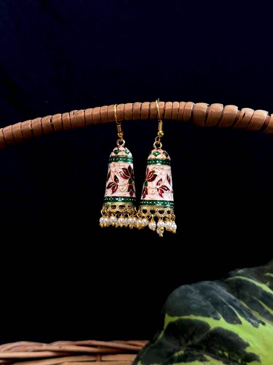 Meenakari Flower Print Earring