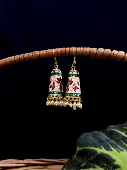 Meenakari Flower Print Earring