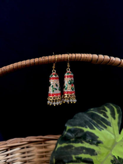 Meenakari Flower Print Earring