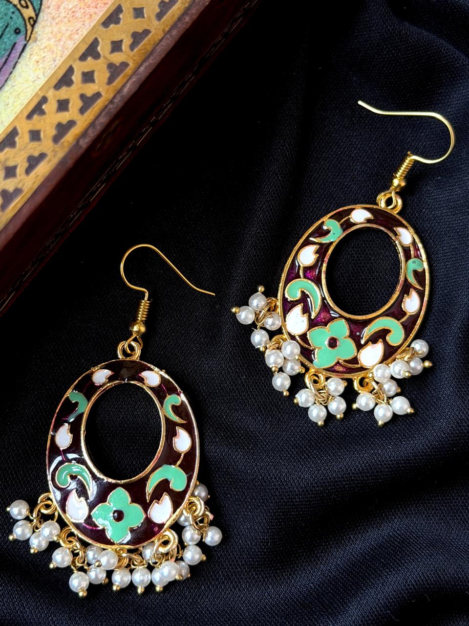 Meenakari Chandbali Earring