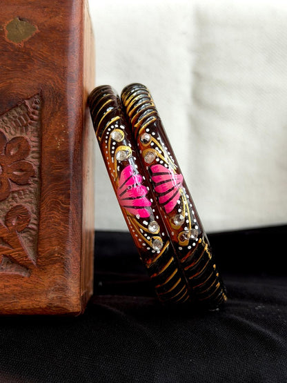 Hand Painted Glass Kada Bangles