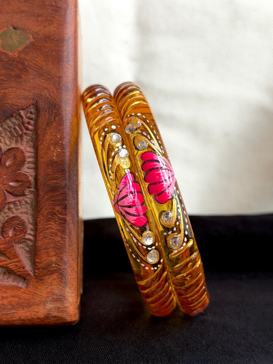 Hand Painted Glass Kada Bangles