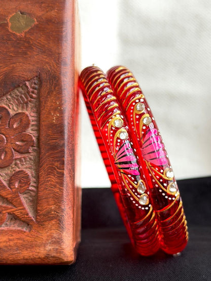 Hand Painted Glass Kada Bangles