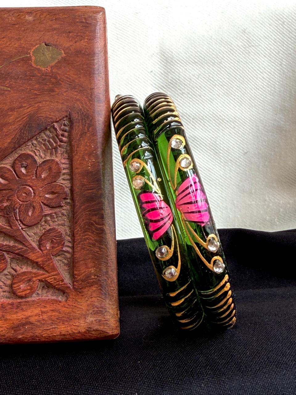 Hand Painted Glass Kada Bangles