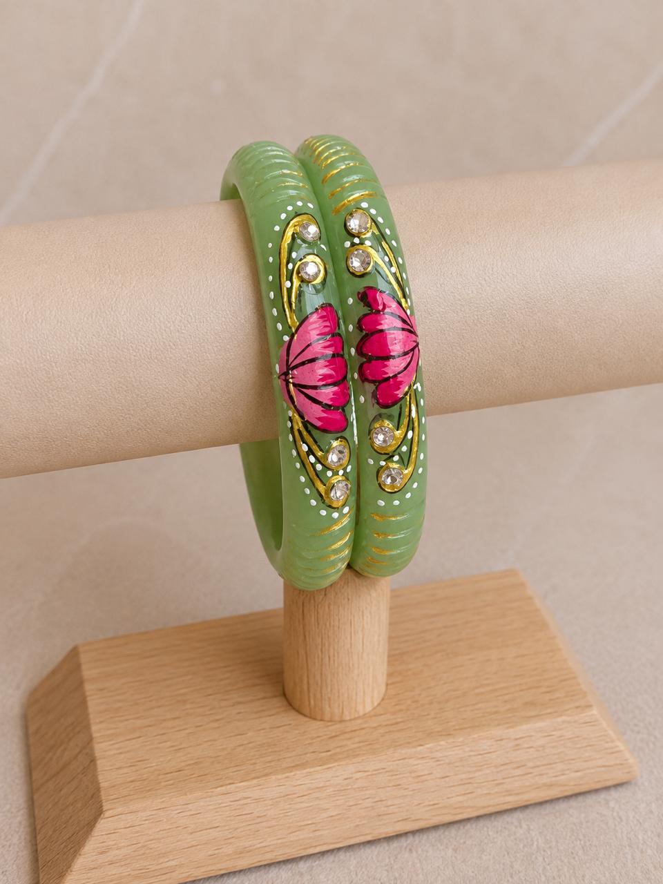 Hand Painted Glass Kada Bangles
