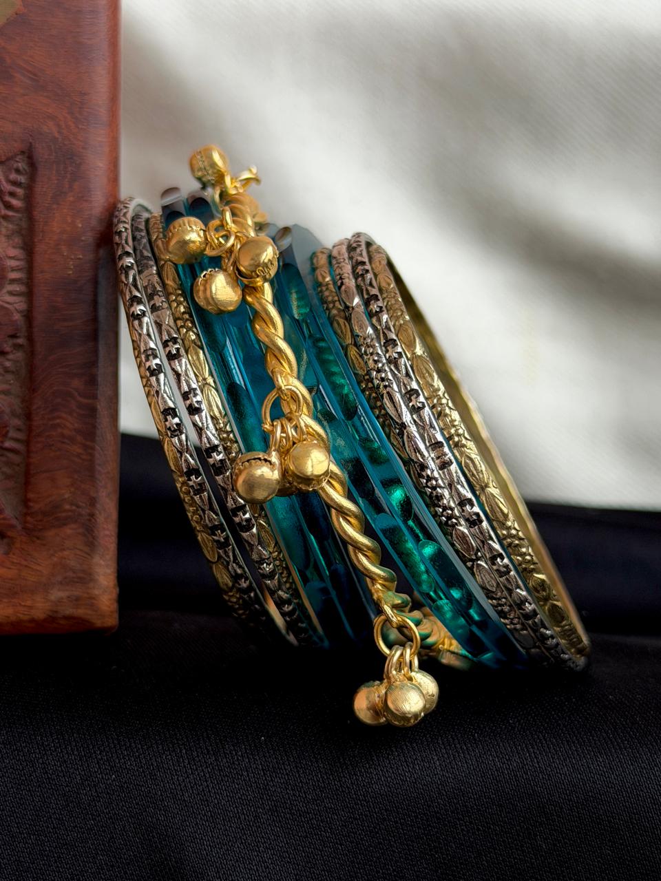 Acrylic Jelly Bangles with Metal Bangles set