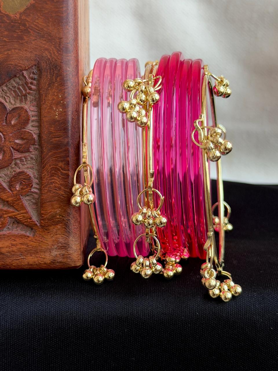 Acrylic Bangles with Metal Bangles set