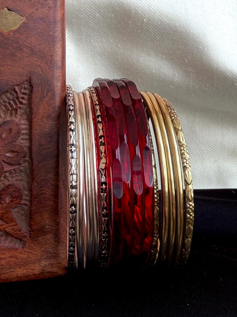 Acrylic Jelly Bangles with Metal Bangles set