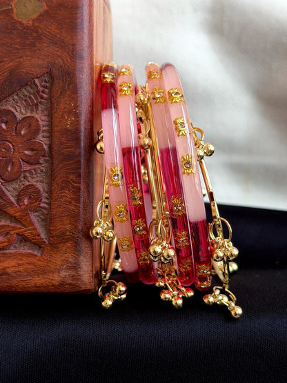 Acrylic Bangles with Metal Bangles set