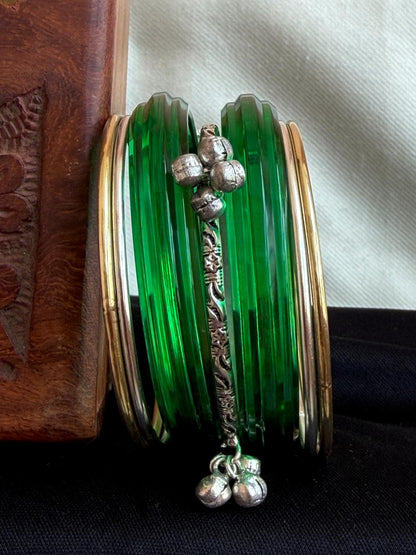 Acrylic Bangle with Metal Bangles set