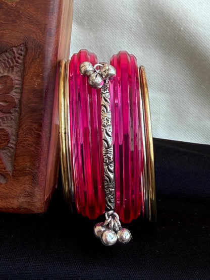 Acrylic Bangle with Metal Bangles set