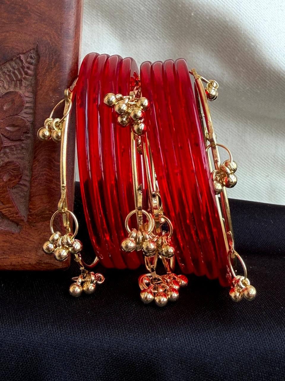 Acrylic Bangles with Metal Bangles set