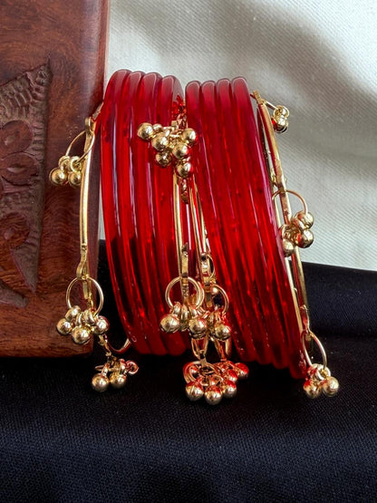 Acrylic Bangles with Metal Bangles set