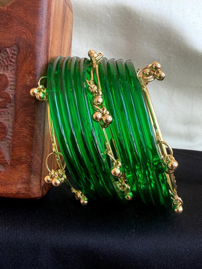Acrylic Bangles with Metal Bangles set